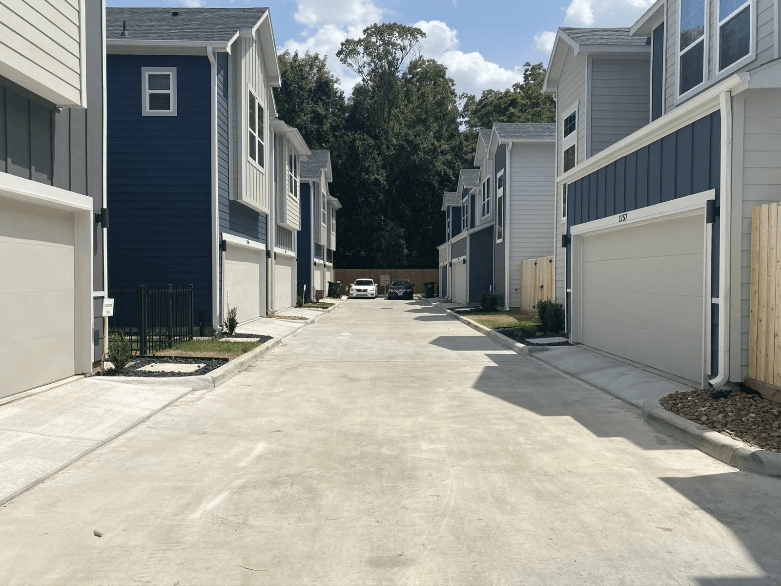 A completed multifamily townhome community wired by Dynamic Electric